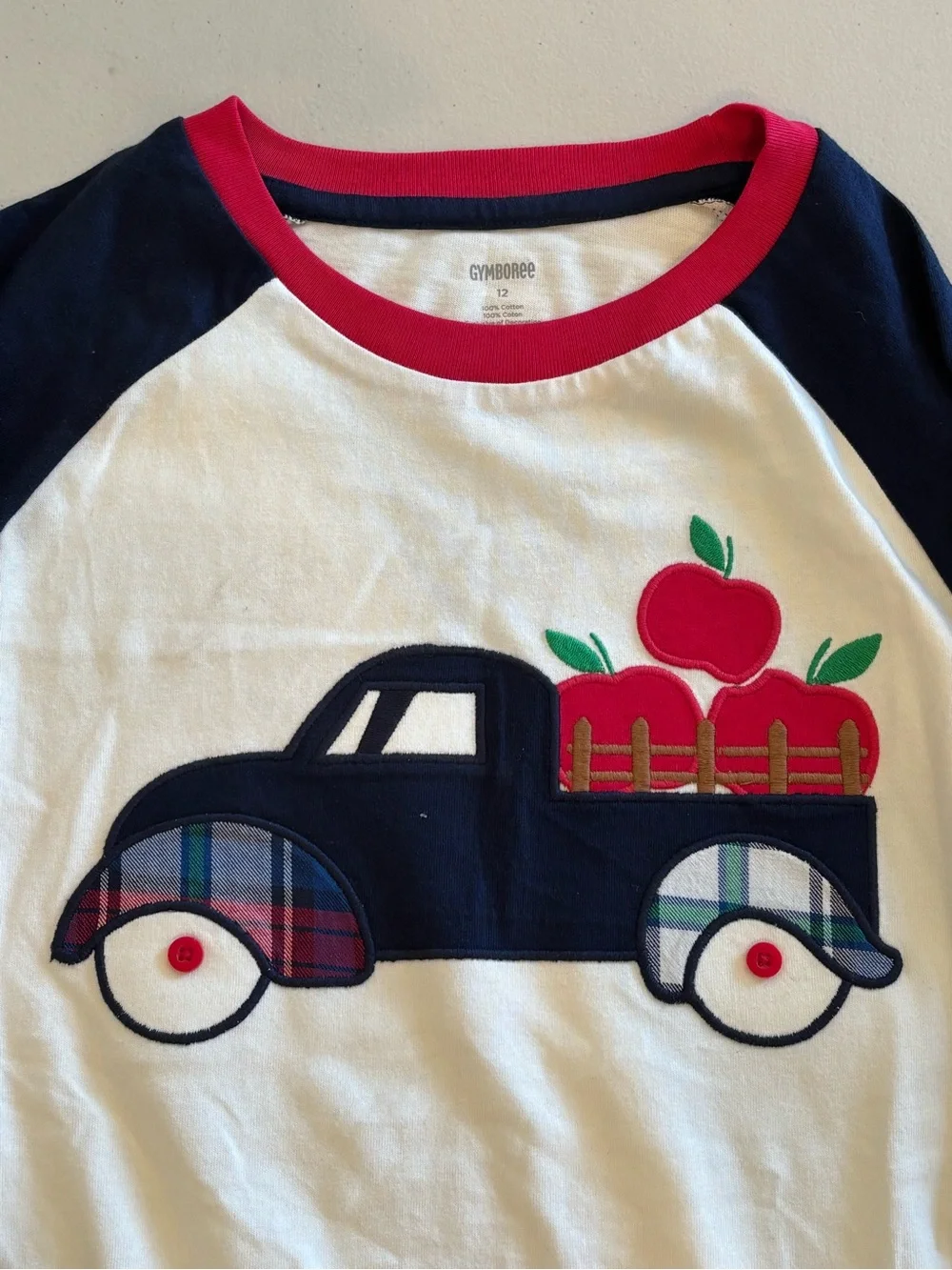 Set/2 Gymboree Red Heartbreaker Sweatshirt & Navy-White Apple Truck Tee Set
